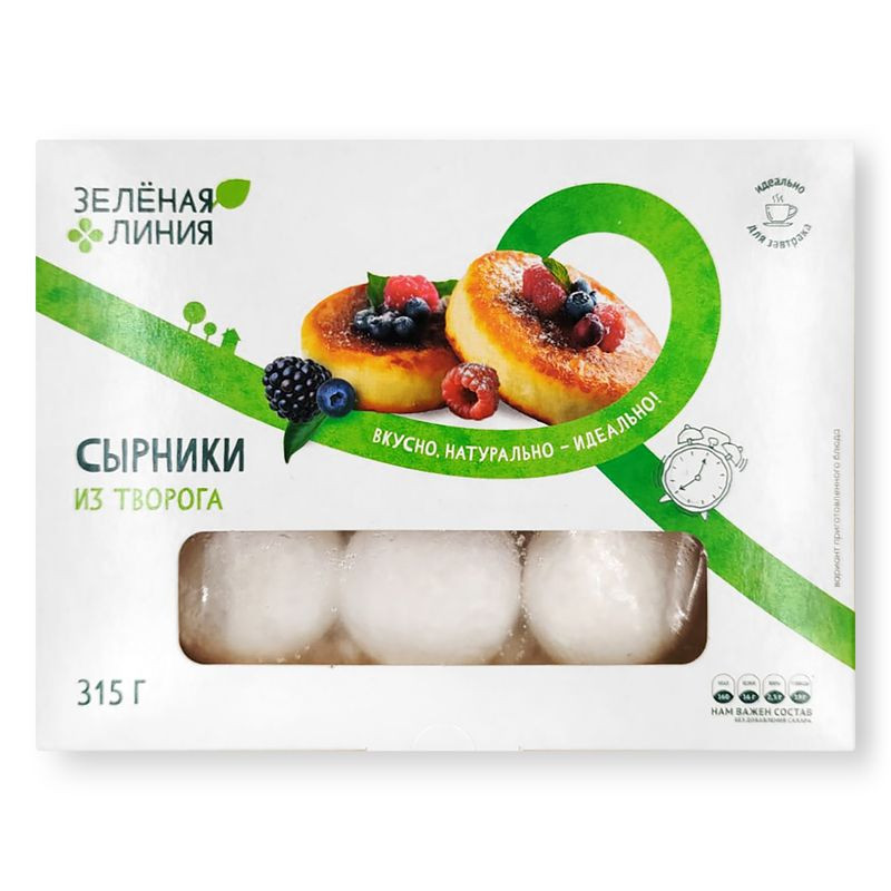 Изображение товара Сырники Зеленая Линия из творога 315г - вкусное и полезное блюдо