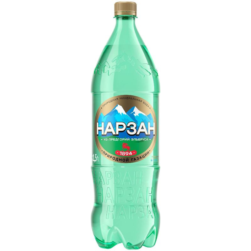 Изображение товара Нарзан минеральная лечебно-столовая газированная вода 1.5л Россия