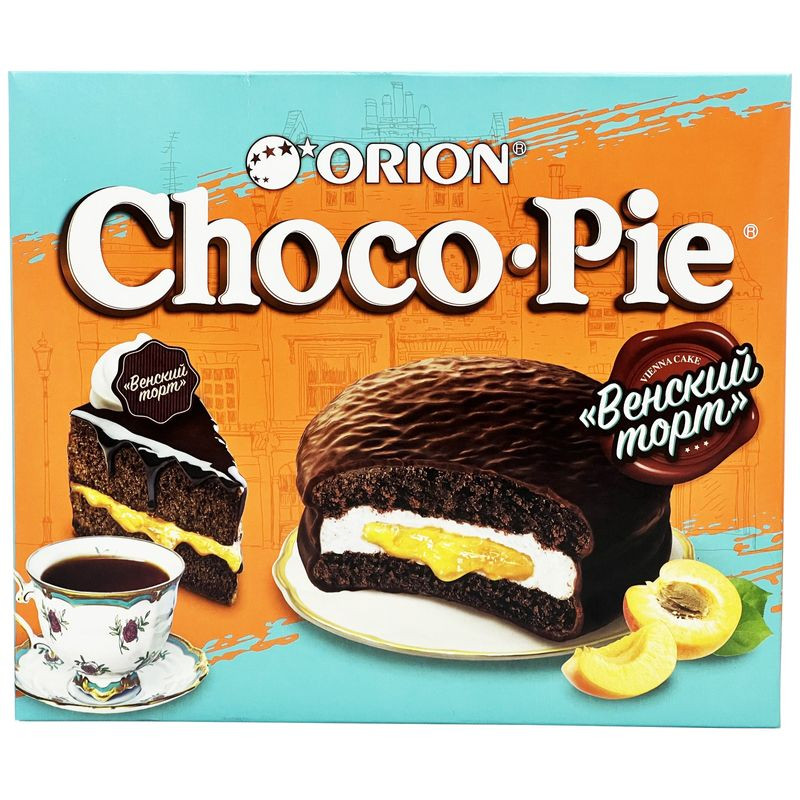 Изображение товара Пирожное Choco Pie Венский торт 12х30г с абрикосовой начинкой от Orion