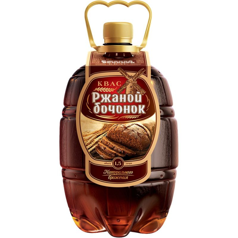Квас Ржаной Бочонок фильтрованный, 1.5л - купить с доставкой в Москве в Перекрёстке - 3455791