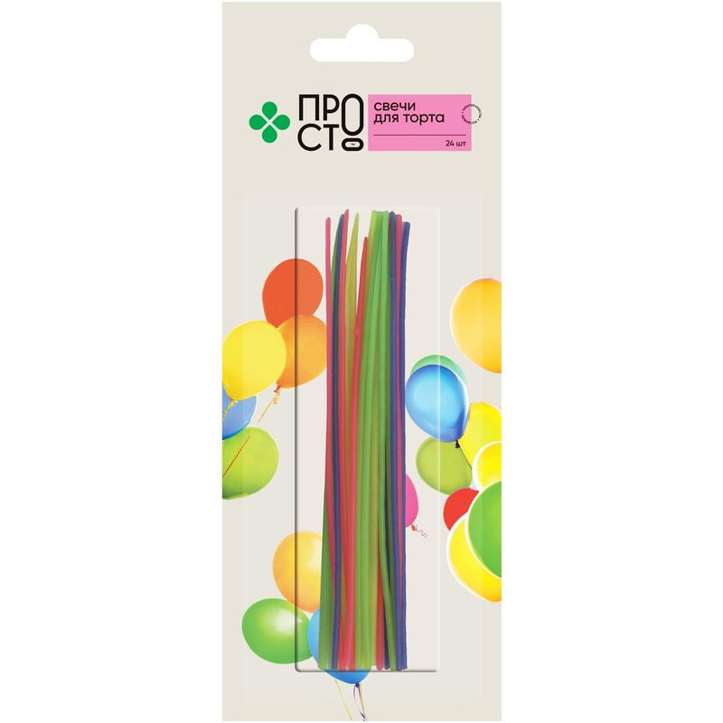 Изображение товара Свечи для торта Пр!ст 24 шт - украшение и подсветка праздника