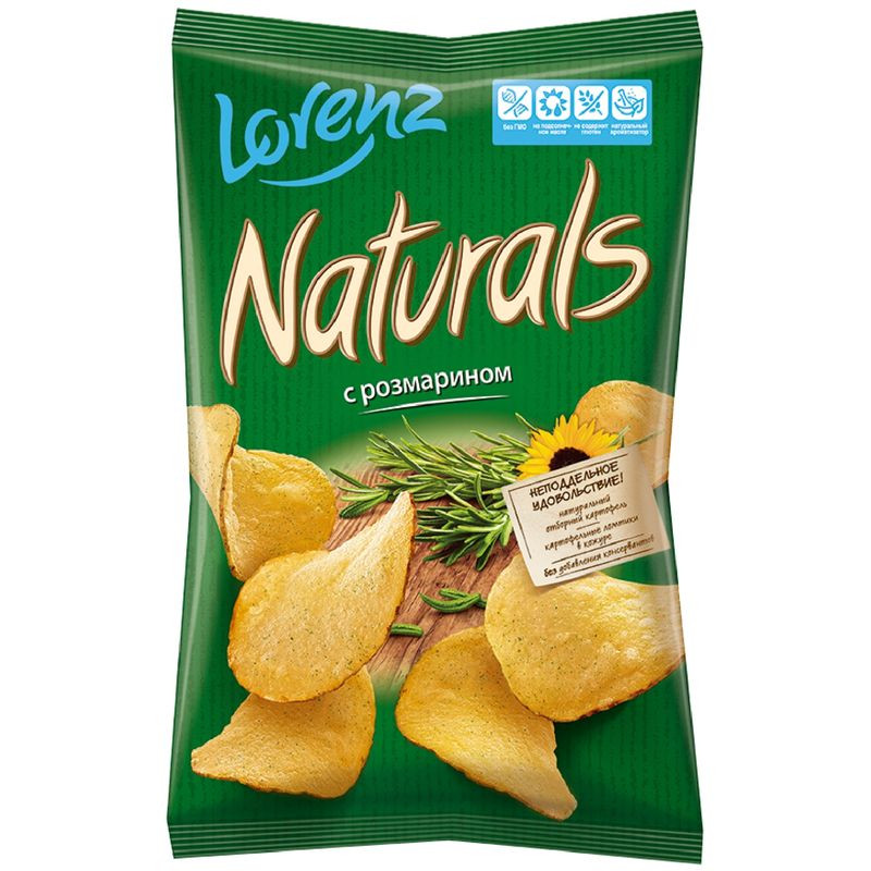 Изображение товара Чипсы картофельные Lorenz Naturals с розмарином 100г натуральный снек
