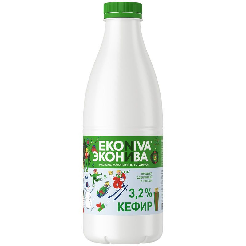 Изображение товара Кефир ЭкоНива 3.2% 1 кг натуральный с длительным сроком хранения