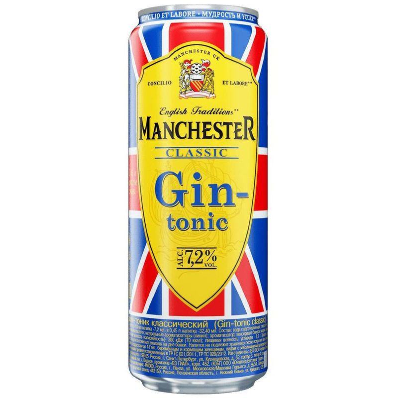 Изображение товара Слабоалкогольный напиток Джин-тоник классический 450 мл 7.2%