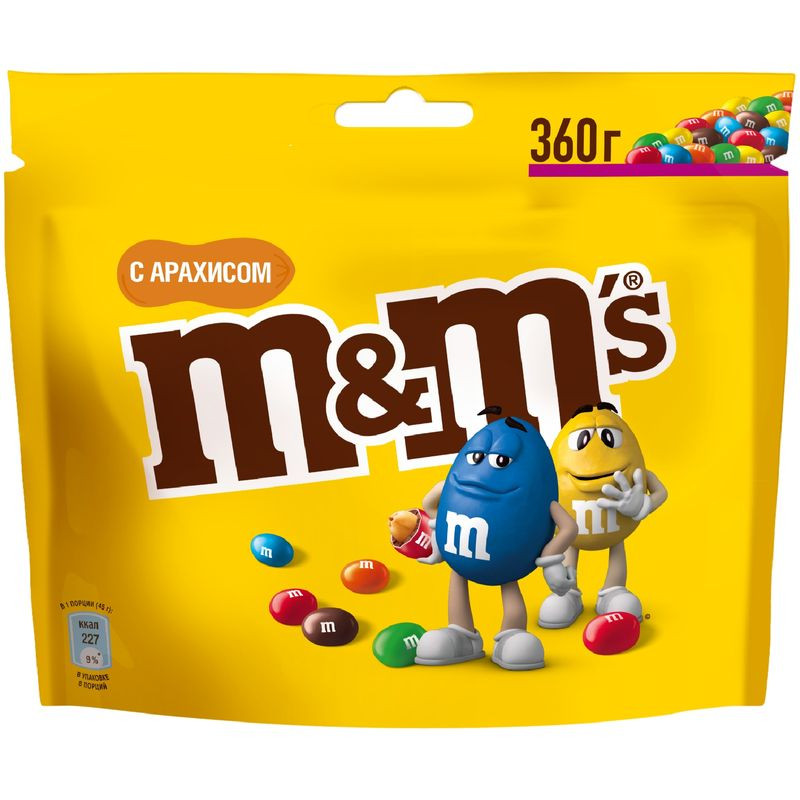 Изображение товара Конфеты M&M's драже с арахисом и молочным шоколадом 360г