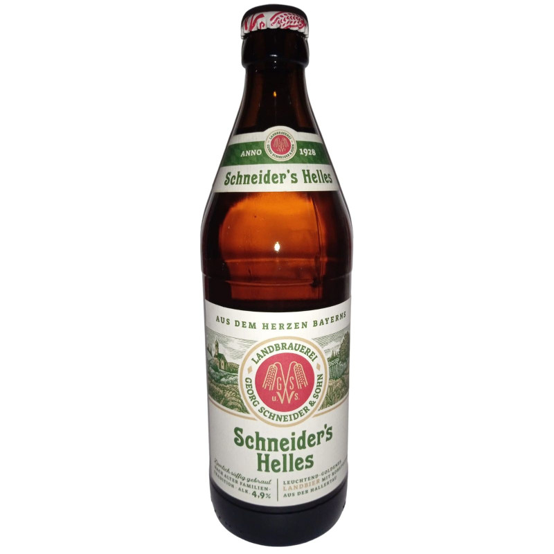 Изображение товара Пиво Schneider's Helles светлое фильтрованное непастеризованное 4.9%, 500мл