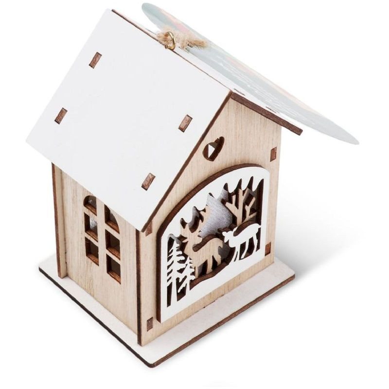 Изображение товара Светильник Домик Маркет из дерева и металла с LED подсветкой