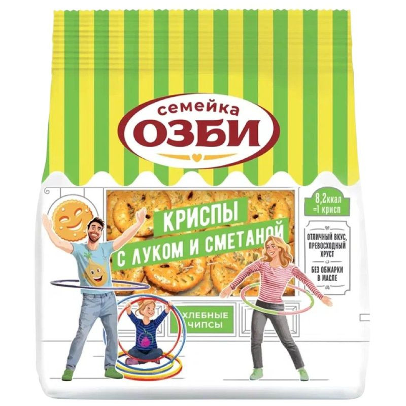 Изображение товара Криспы Семейка Озби с луком и сметаной 100 г вкусная закуска