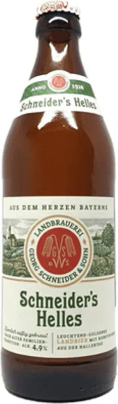 Изображение товара Светлое фильтрованное непастеризованное пиво Schneider's Helles 4.9% 500мл