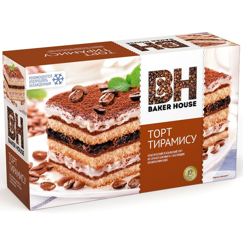 Изображение товара Торт Baker House Тирамису 350 г нежный воздушный кофейный десерт