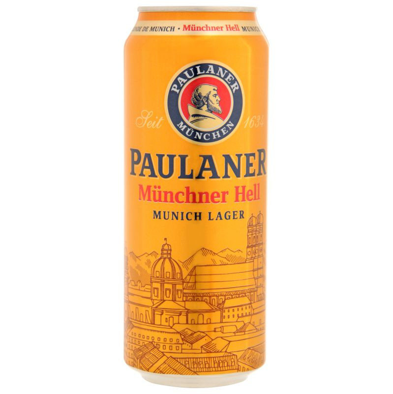 Изображение товара Пиво Paulaner Munchner Hell светлое 4. 9% 500 мл - немецкое лагерное пиво