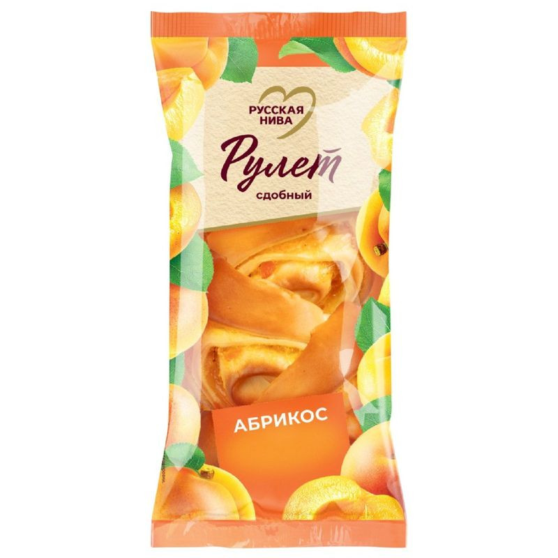 Изображение товара Рулет Русская Нива Абрикос 140 г натуральный десерт с абрикосами