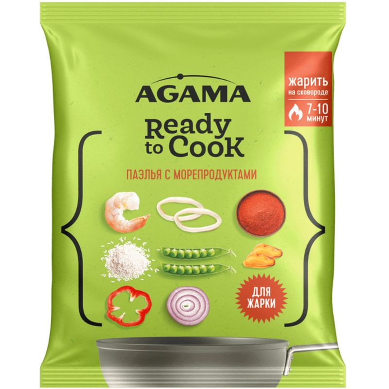 Изображение товара Морепродукты Agama Паэлья с морепродуктами рисом и овощами 320г