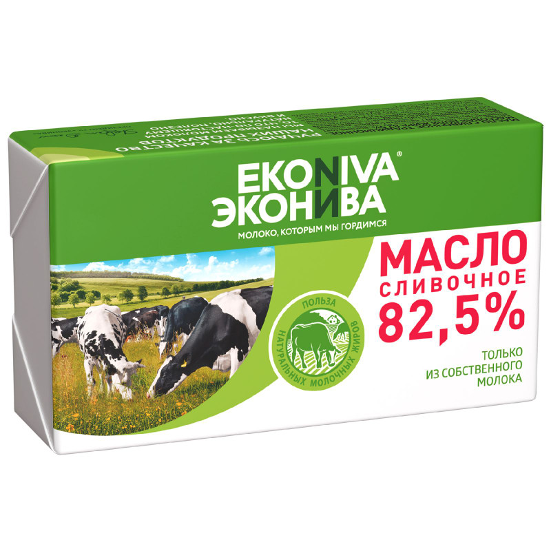 Изображение товара Масло сливочное ЭкоНива 82.5%, 350г - натуральный продукт