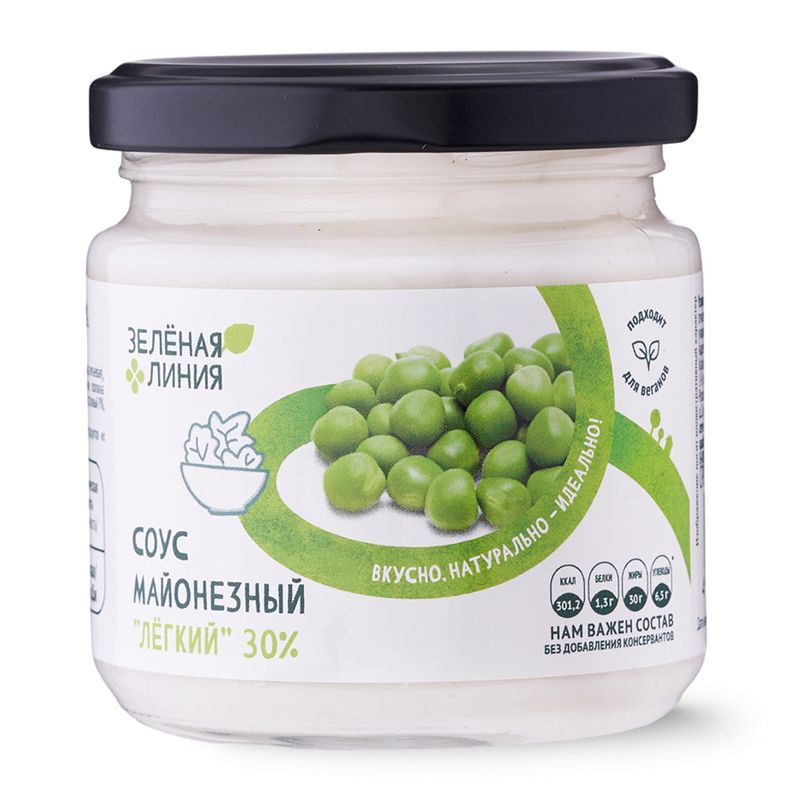 Изображение товара Соус Лёгкий майонезный 30% Зелёная Линия 200г натуральный вкус