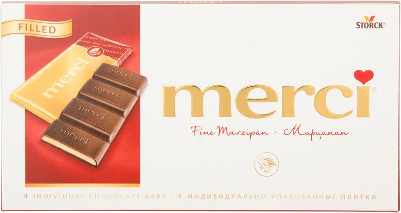 Изображение товара Тёмный шоколад Merci с марципаном 112 г Германия