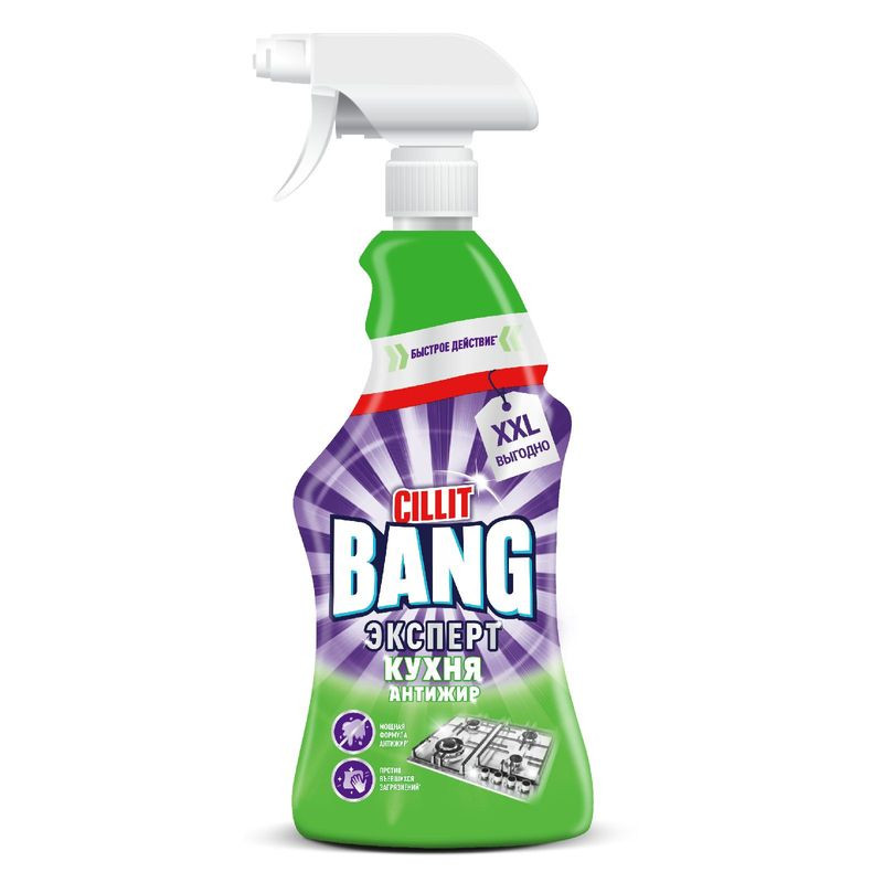 Изображение товара Чистящее средство Cillit Bang Антижир + сияние 750мл для кухни очистка жира