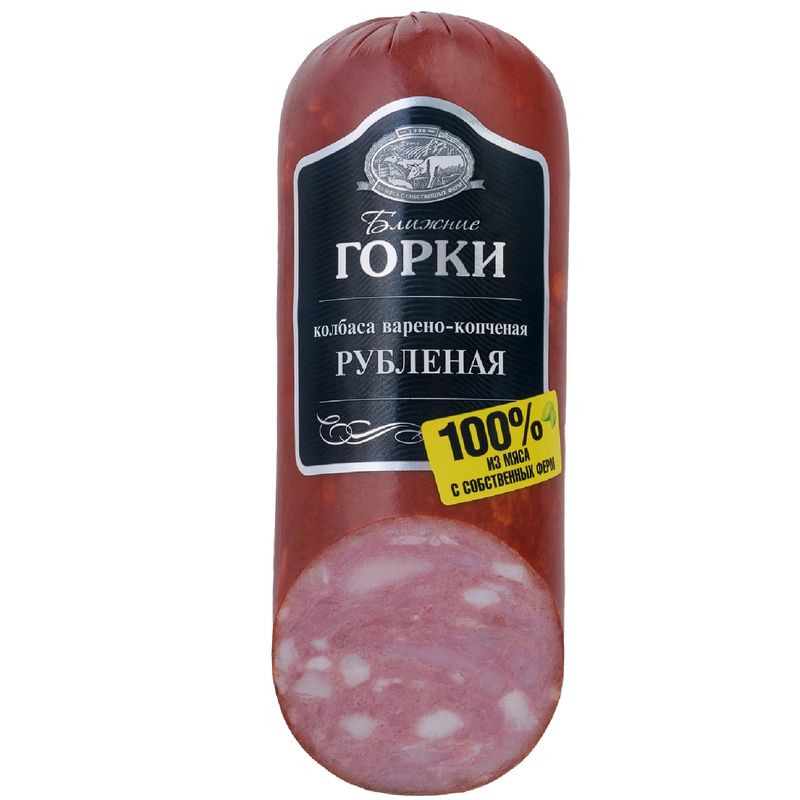 Изображение товара Колбаса Ближние Горки Рубленая варено-копченая 350 г вкусный с насыщенным ароматом и высоким качест