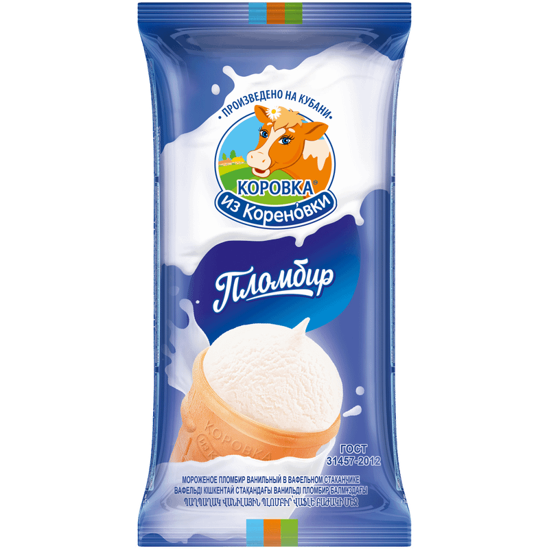 Изображение товара Пломбир Коровка из Кореновки стаканчик 15%, 100г