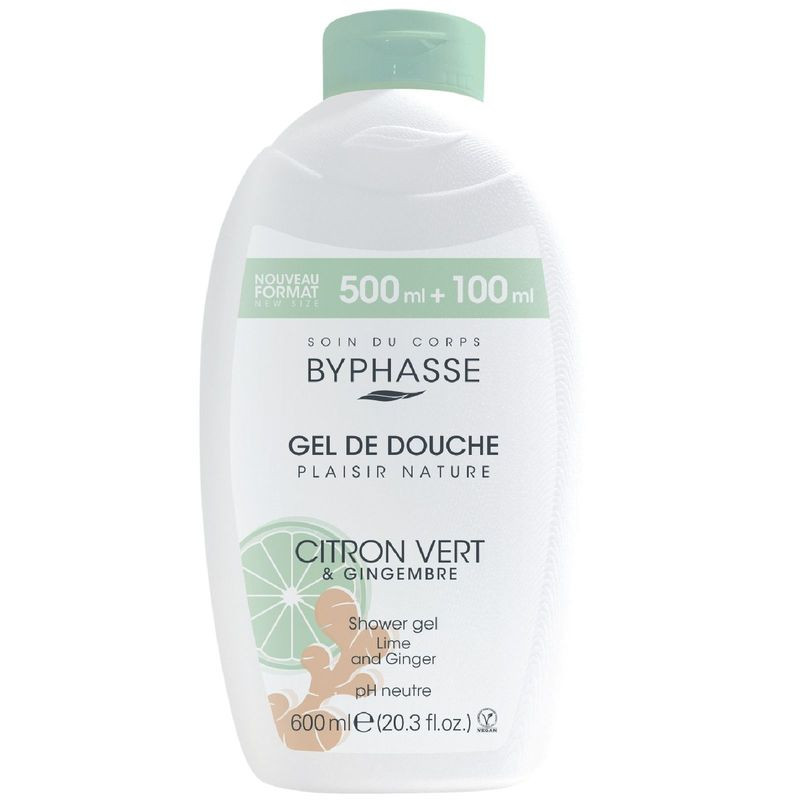 Изображение товара Гель для душа Byphasse Lime & Ginger 600 мл с ароматом лайма и имбиря