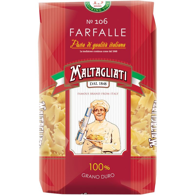 Изображение товара Макароны Maltagliati Farfalle 450г - качественные бантики из пшеницы