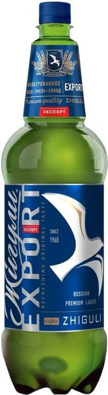 Изображение товара Пиво Жигули Барное Экспорт светлое фильтрованное пастеризованное 1.25л