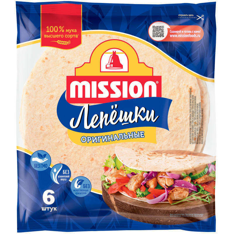 Изображение товара Лепёшки пшеничные Mission оригинальные, 250г