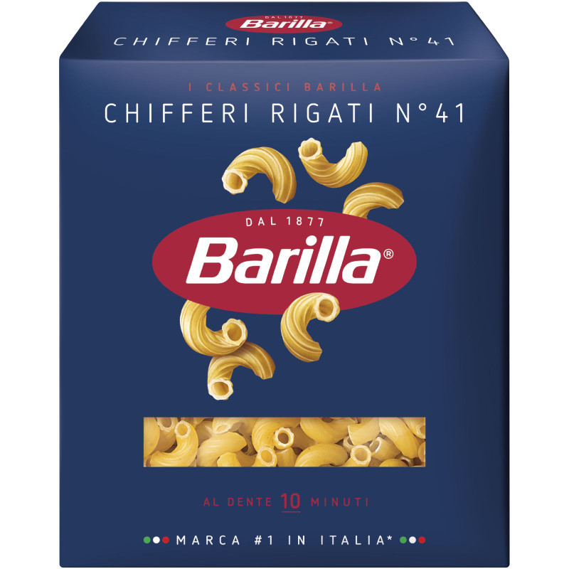 Изображение товара Макароны Barilla Chifferi Rigati n.41 из твёрдых сортов пшеницы, 450г