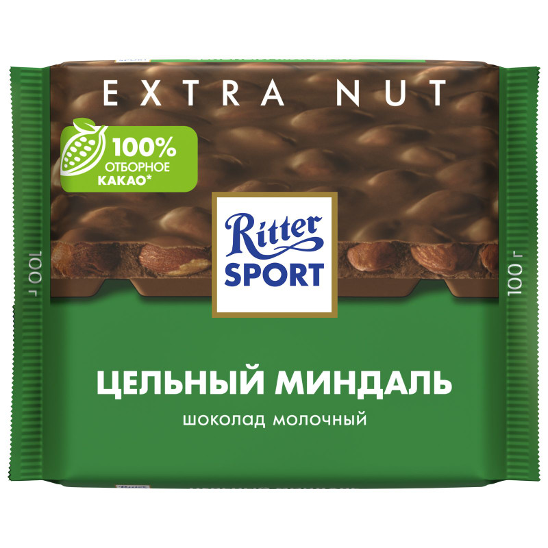 Изображение товара Шоколад молочный Ritter Sport Цельный миндаль, 100г