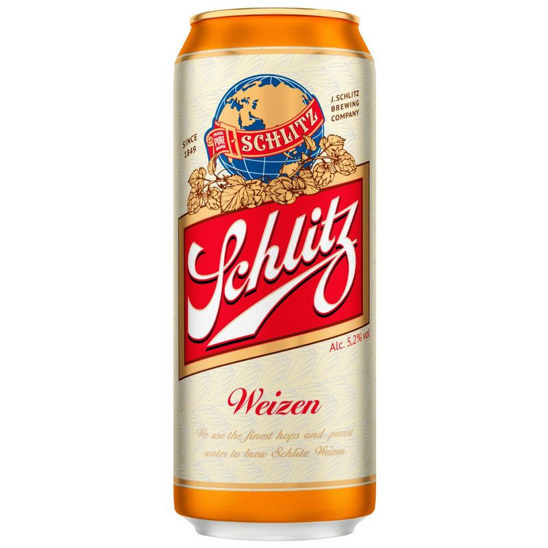 Изображение товара Пиво Schlitz Weizen пшеничное светлое нефильтрованное 430мл