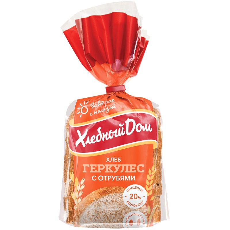 Изображение товара Хлеб Геркулес с отрубями нарезка Хлебный Дом 250 г Россия