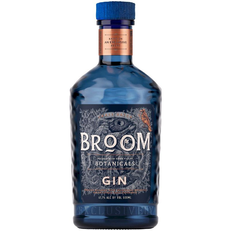 Изображение товара Джин Broom Dry 40% 500мл Россия классический содержащий можжевеловую ягоду и цитрусовые ароматы