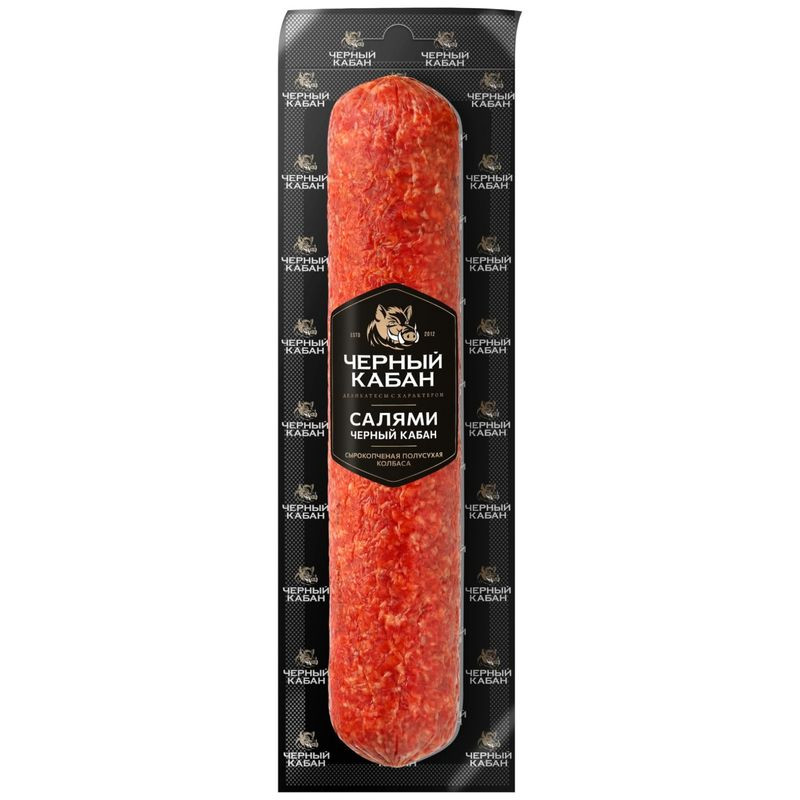 Изображение товара Колбаса Чёрный Кабан Салями сырокопченая полусухая 460 Ккал 24г белков