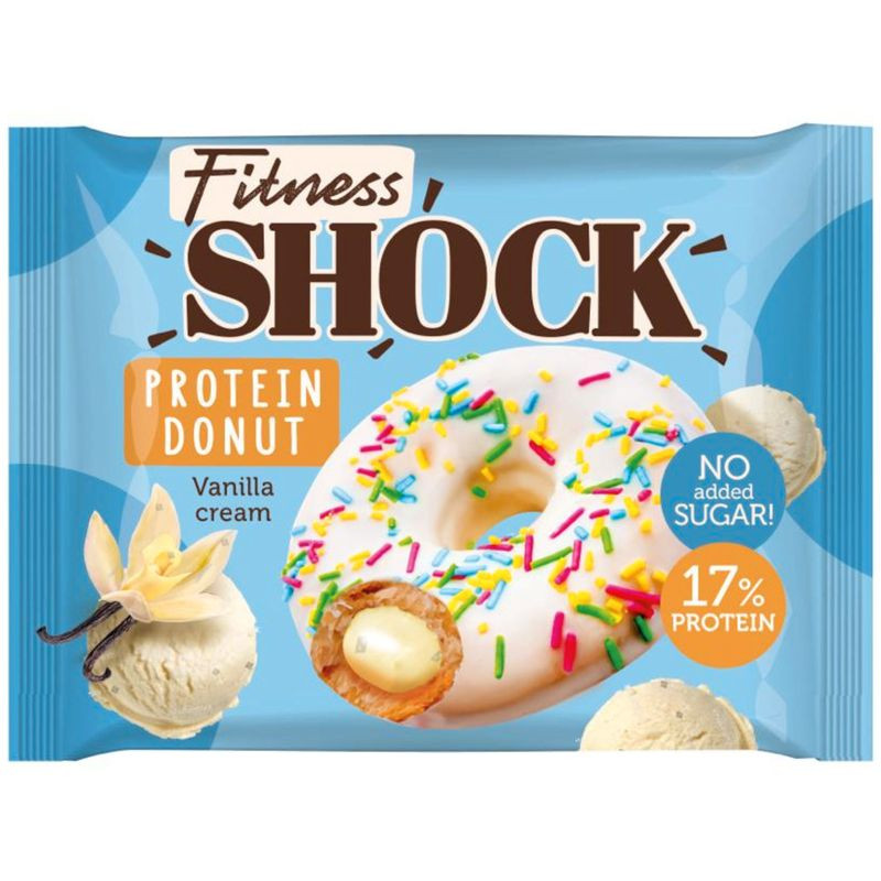 Изображение товара Донат Fitnesshock с ванильной начинкой 70г - вкусный и полезный десерт