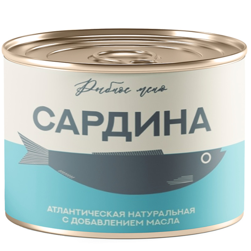 Изображение товара Сардина Рыбное Меню атлантическая с добавлением масла, 250г