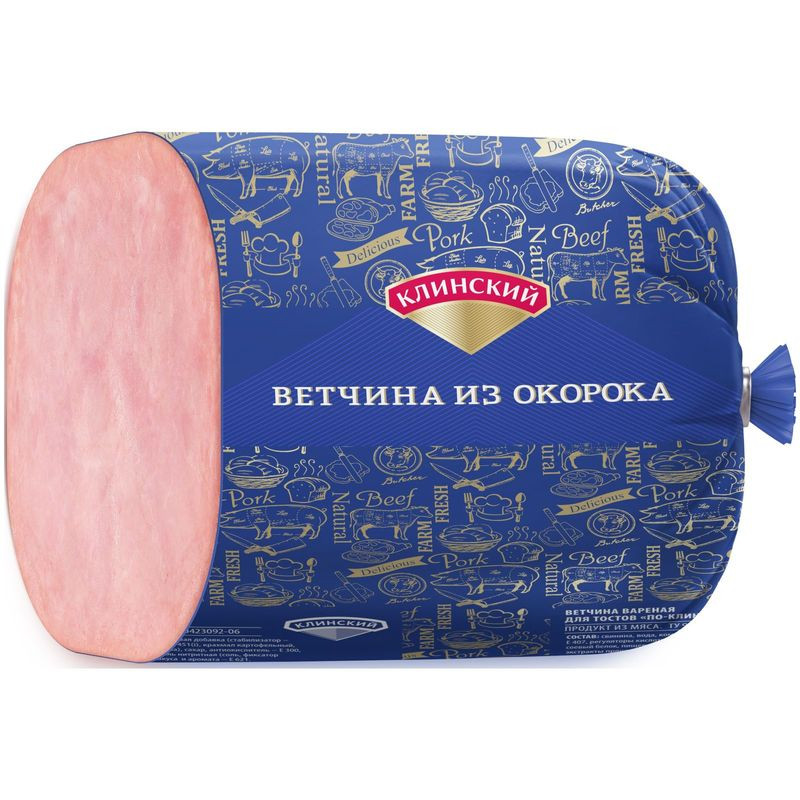 Ветчина варёная Клинский МК из свиного окорока - купить с доставкой на дом в Перекрёстке