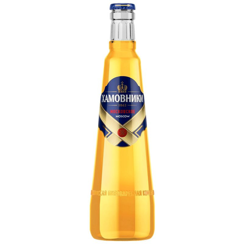 Изображение товара Пиво Хамовники Московское светлое фильтрованное 450 мл - классический российский напиток