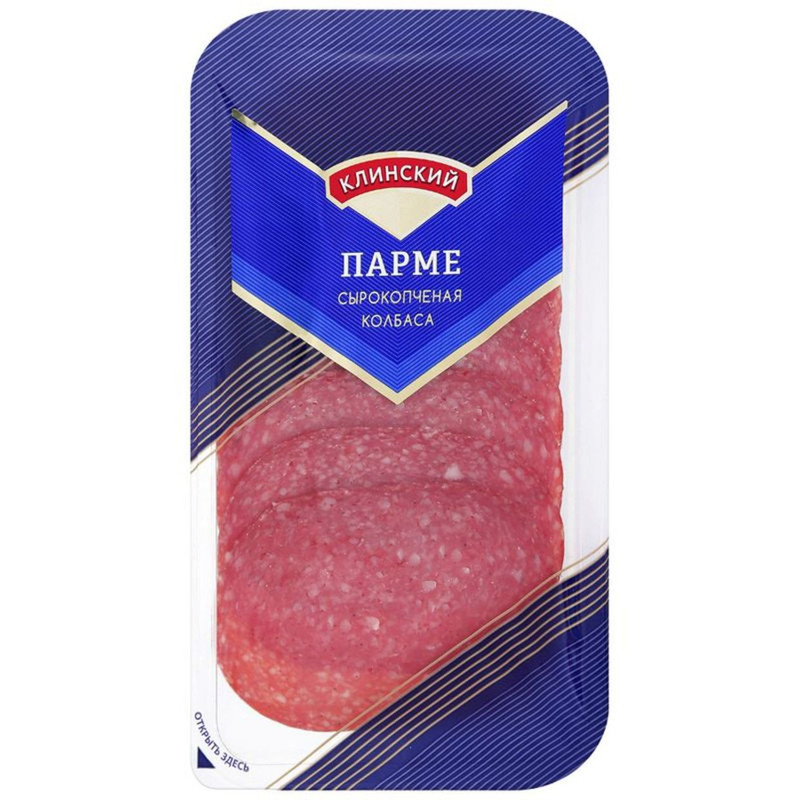 Изображение товара Колбаса сырокопчёная Клинский Парме полусухая в нарезке, 85г
