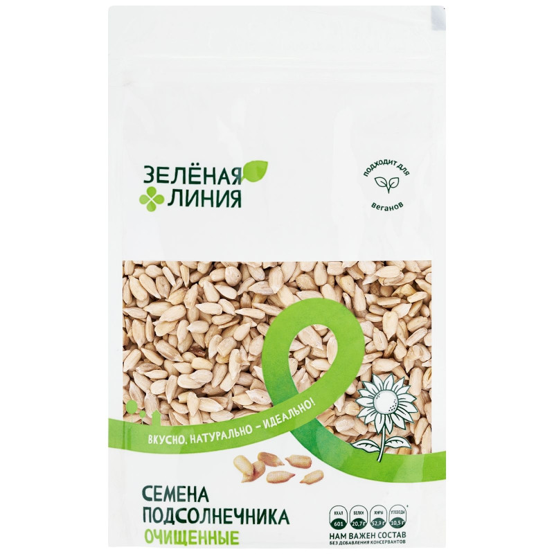 Изображение товара Семена подсолнечника очищенные Зелёная Линия, 200г
