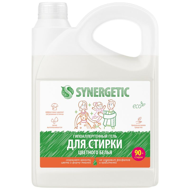 Изображение товара Гель для стирки Synergetic для цветного белья биоразлагаемый 2.75л