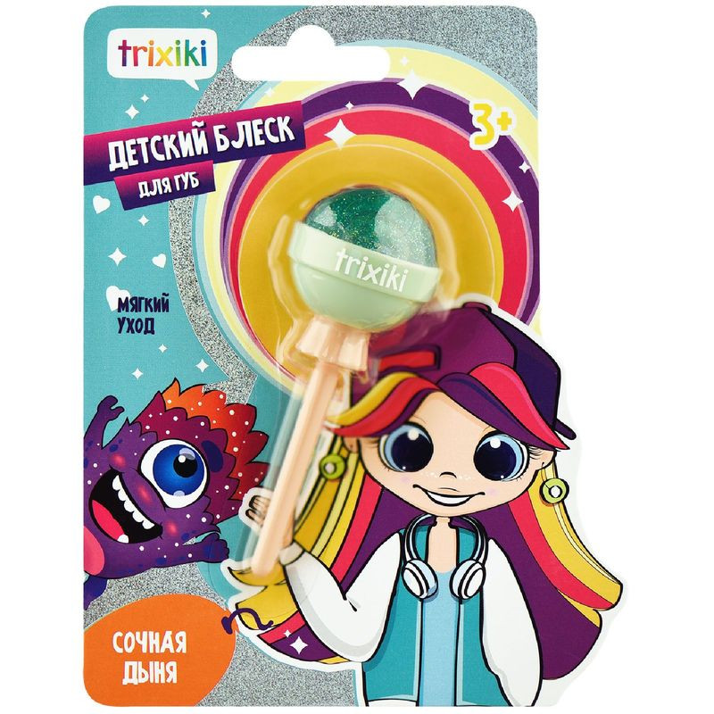 Изображение товара Блеск для губ Trixiki Розовый детский 3+ 9г безопасный и яркий для малышей