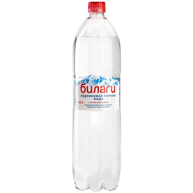 Изображение товара Вода Billagi ледниковая горная питьевая газированная 1.5л Россия