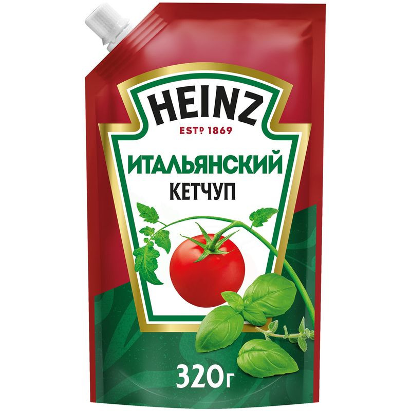 Изображение товара Кетчуп Heinz Итальянский 320 г Натуральный соус без острых добавок
