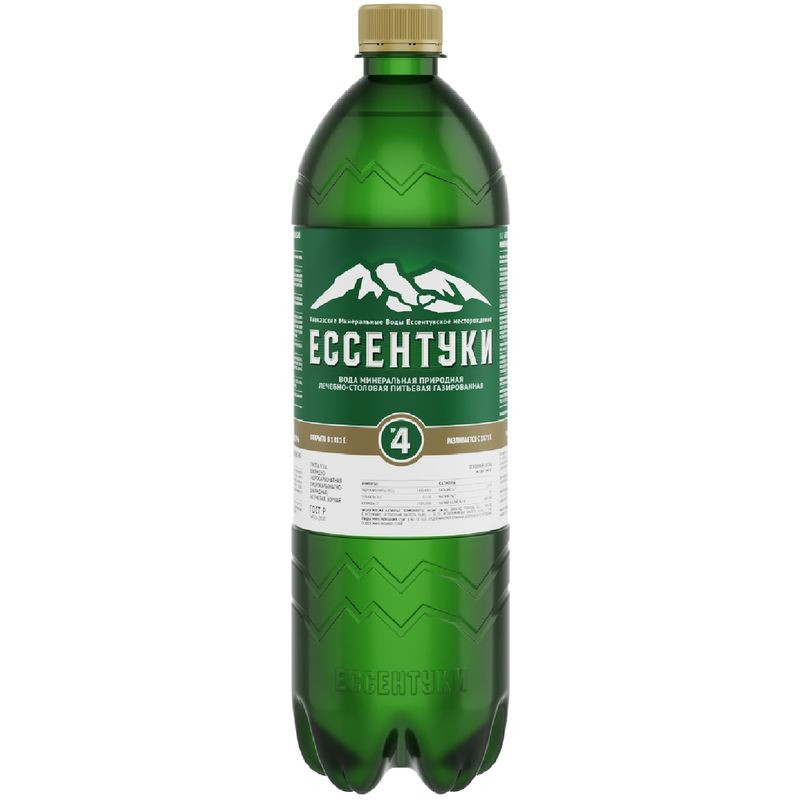 Изображение товара Вода Ессентуки №4 минеральная газированная 1л природное лечебно-столовое