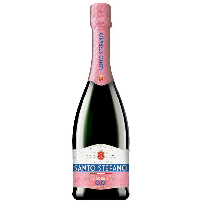 Изображение товара Безалкогольное розовое газированное вино Santo Stefano объем 750 мл