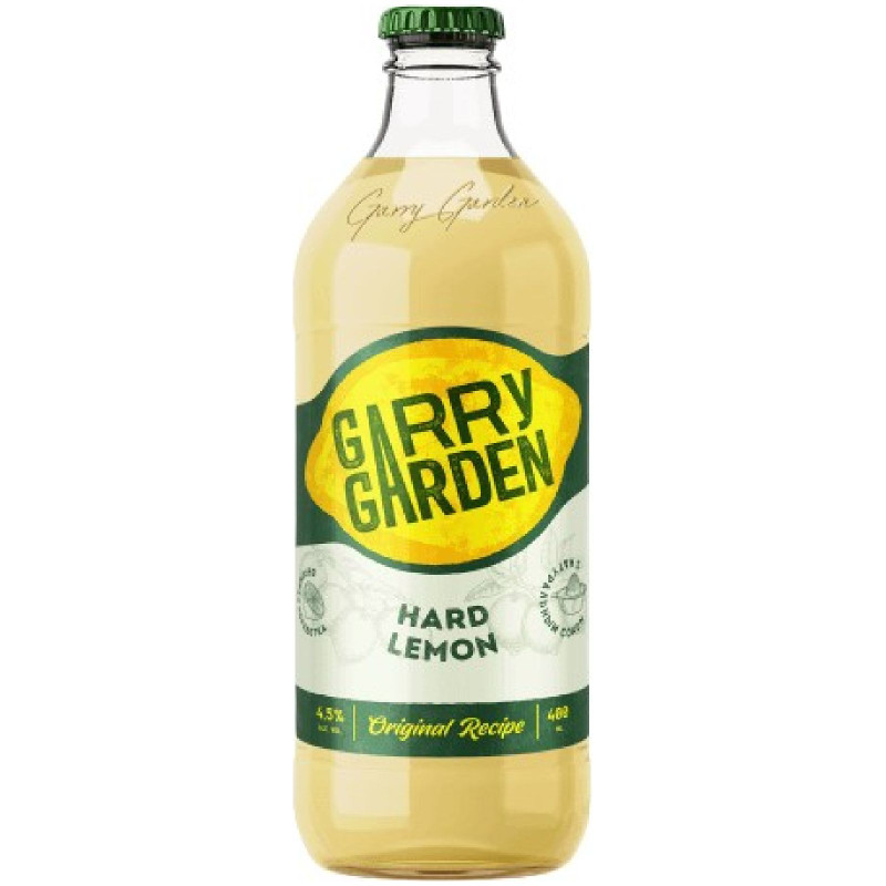 Изображение товара Напиток пивной Garry Garden Hard Lemon со вкусом лимона пастеризованный 4.5%, 400мл