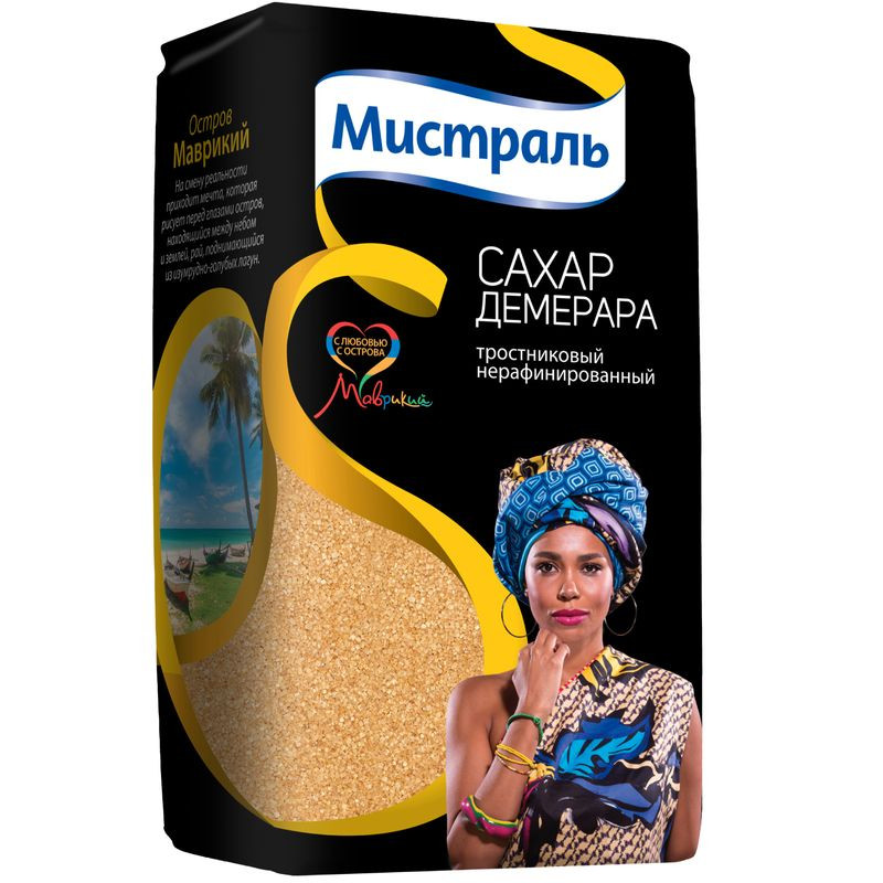 Изображение товара Тростниковый нерафинированный сахар Мистраль 900 г натуральный натуральный продукт
