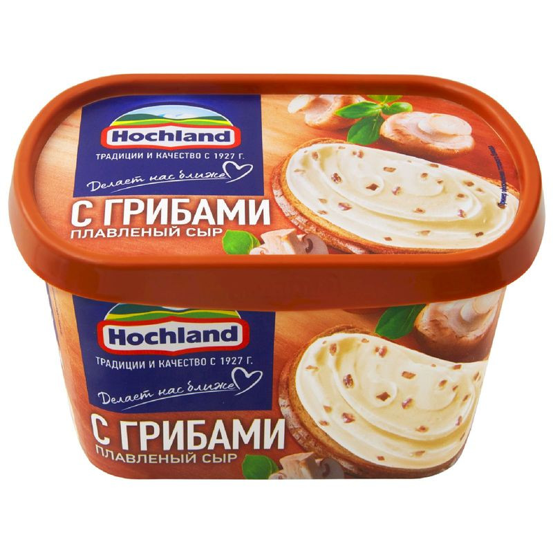 Изображение товара Плавленый сыр Hochland с грибами 55%, 400 г, вкус с грибами