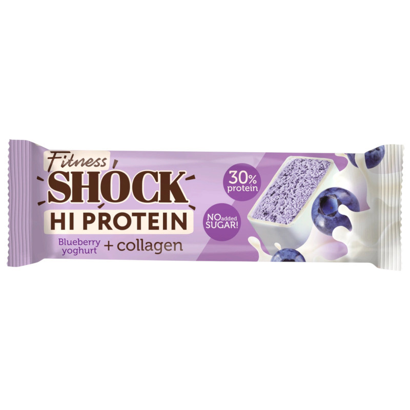 Изображение товара Батончик FitnesShock Черничный десерт глазированный, 40г