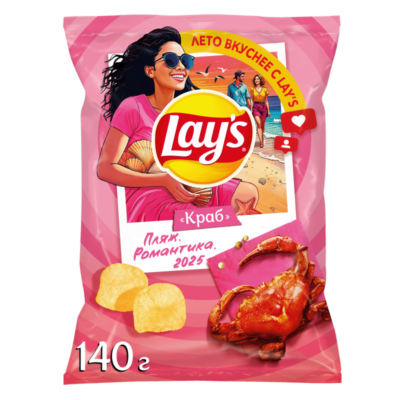 Изображение товара Чипсы картофельные Lay's со вкусом краба, 140г